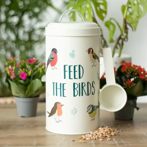Boîte & cuillère à graines pour oiseaux