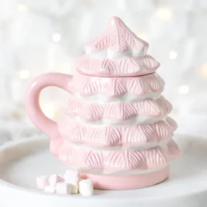Tasse sapin de Noël rose