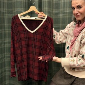 Tee-shirt manche longue Derby bordeaux