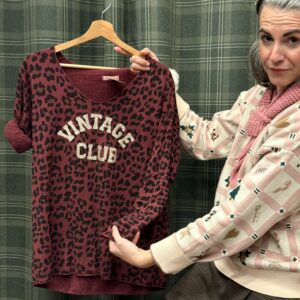 Tee-shirt manche longue Cambrige bordeaux