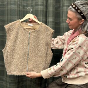 Gilet London beige fermeture eclair