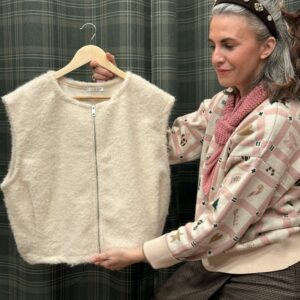 Gilet London blanc cassé fermeture eclair