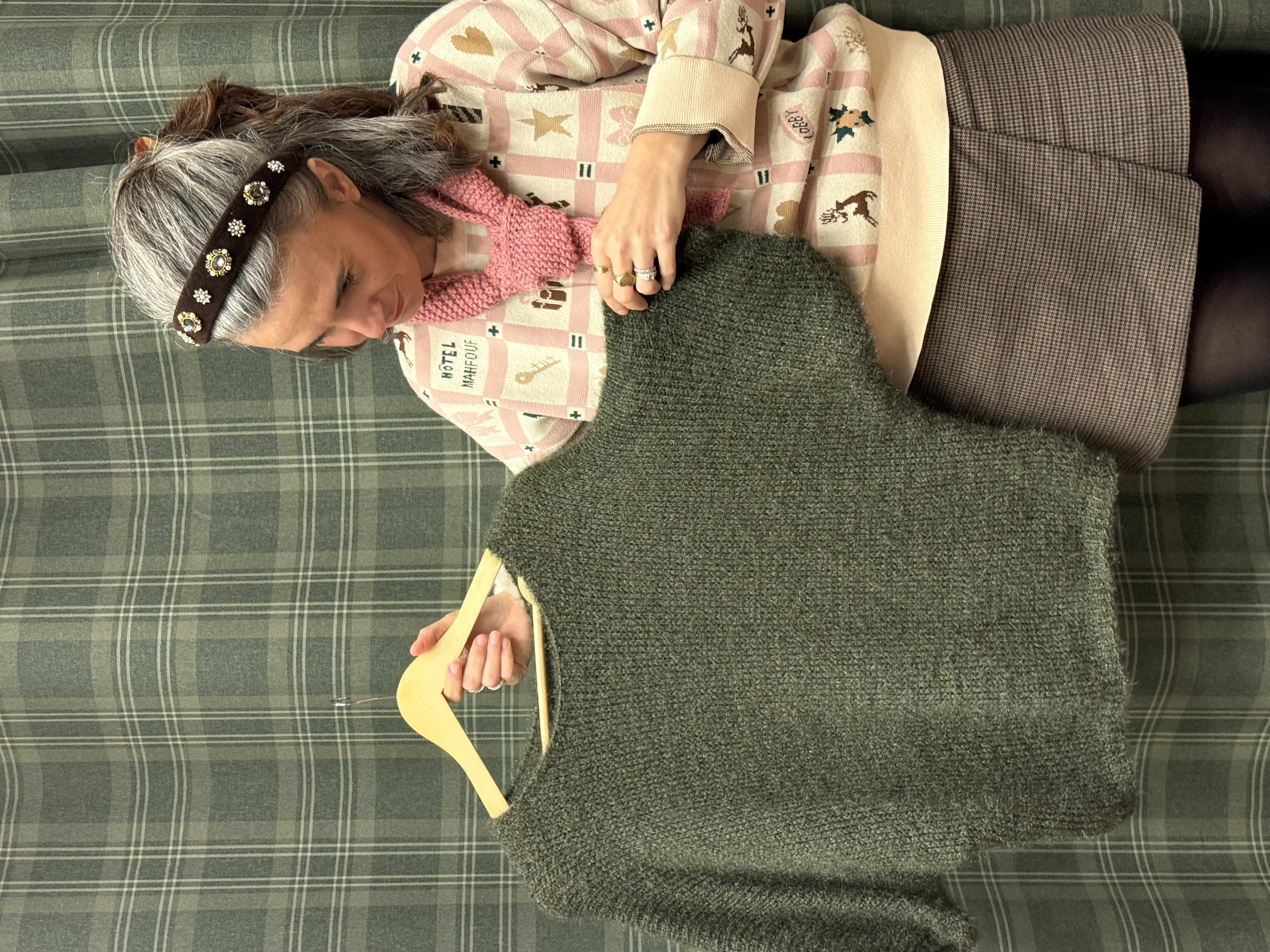 Pull Nottingham Manche 3/4 kaki