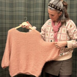 pull Nottingham manche 3/4 rose